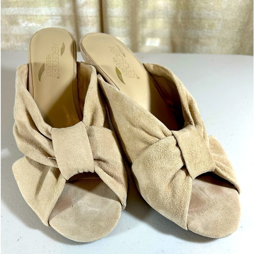 AEROSOLES heelrest brushed leather sling back heels size 8.5 NWOB
